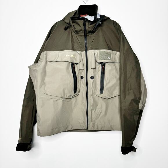 Simms G4 Pro Goretex Fly Fishing Wading Jacket Hooded Dark Green Size Large - Picture 1 of 14